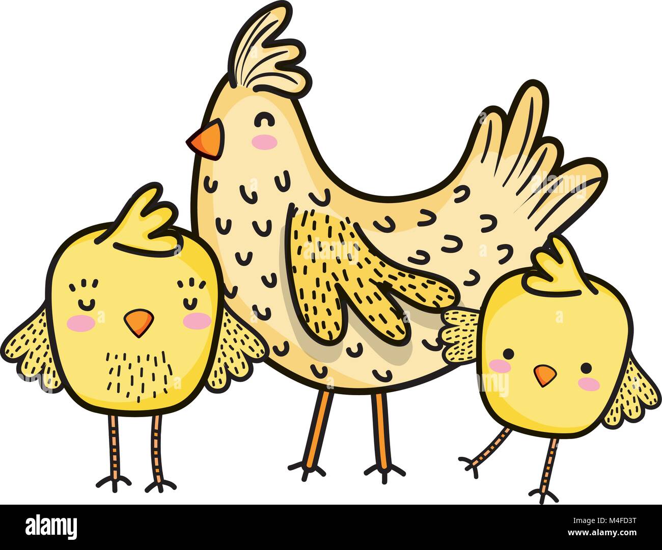 hen with chicks farm bird animals Stock Vector Image & Art - Alamy