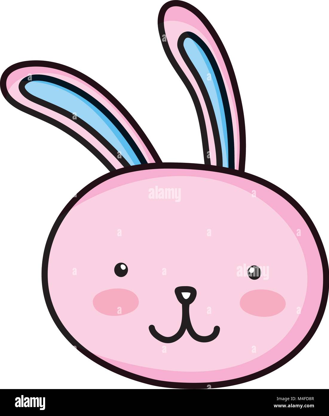 happy rabbit head animal character Stock Vector Image & Art Alamy