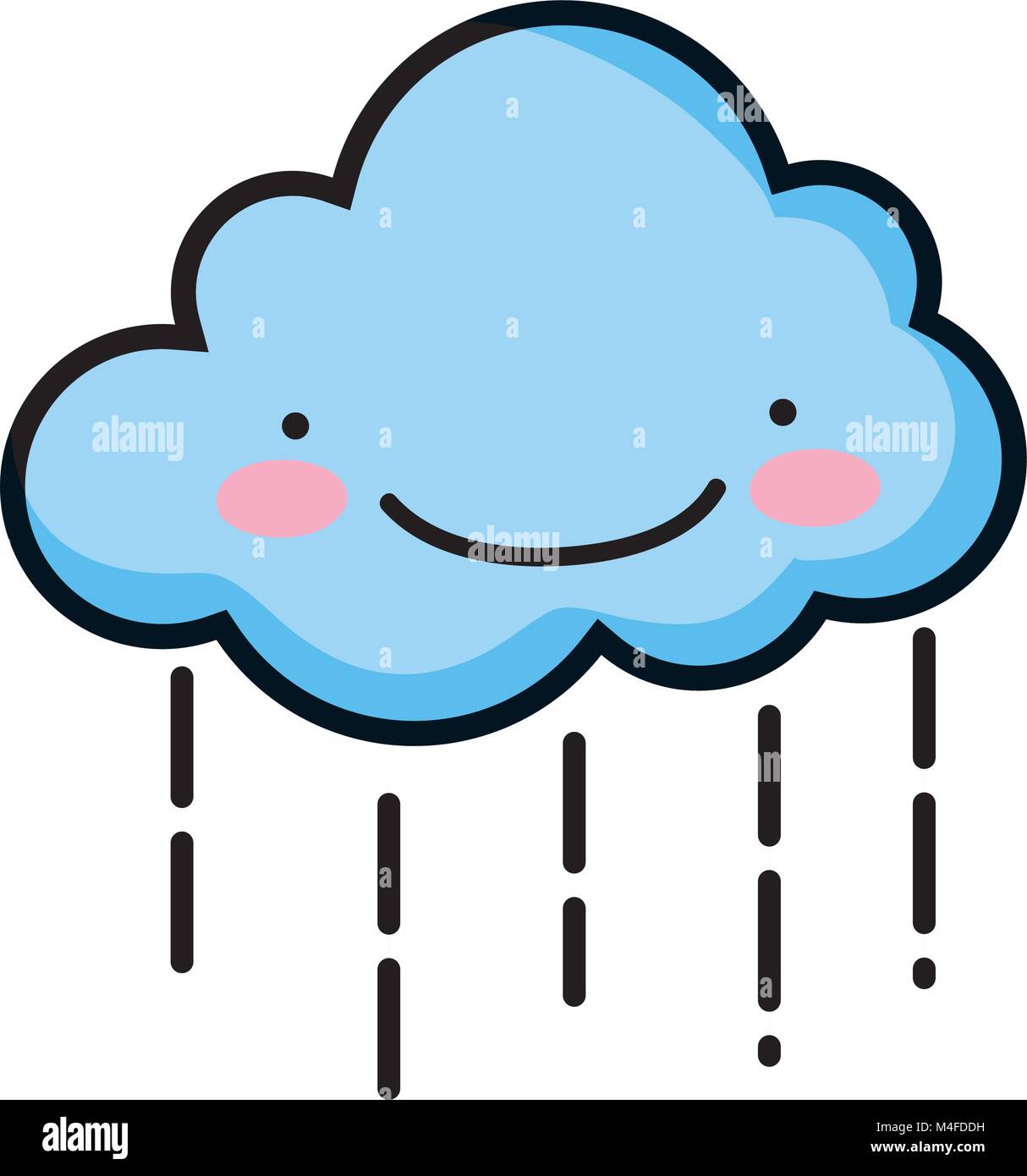 kawaii happy cloud raining weather Stock Vector Image & Art - Alamy
