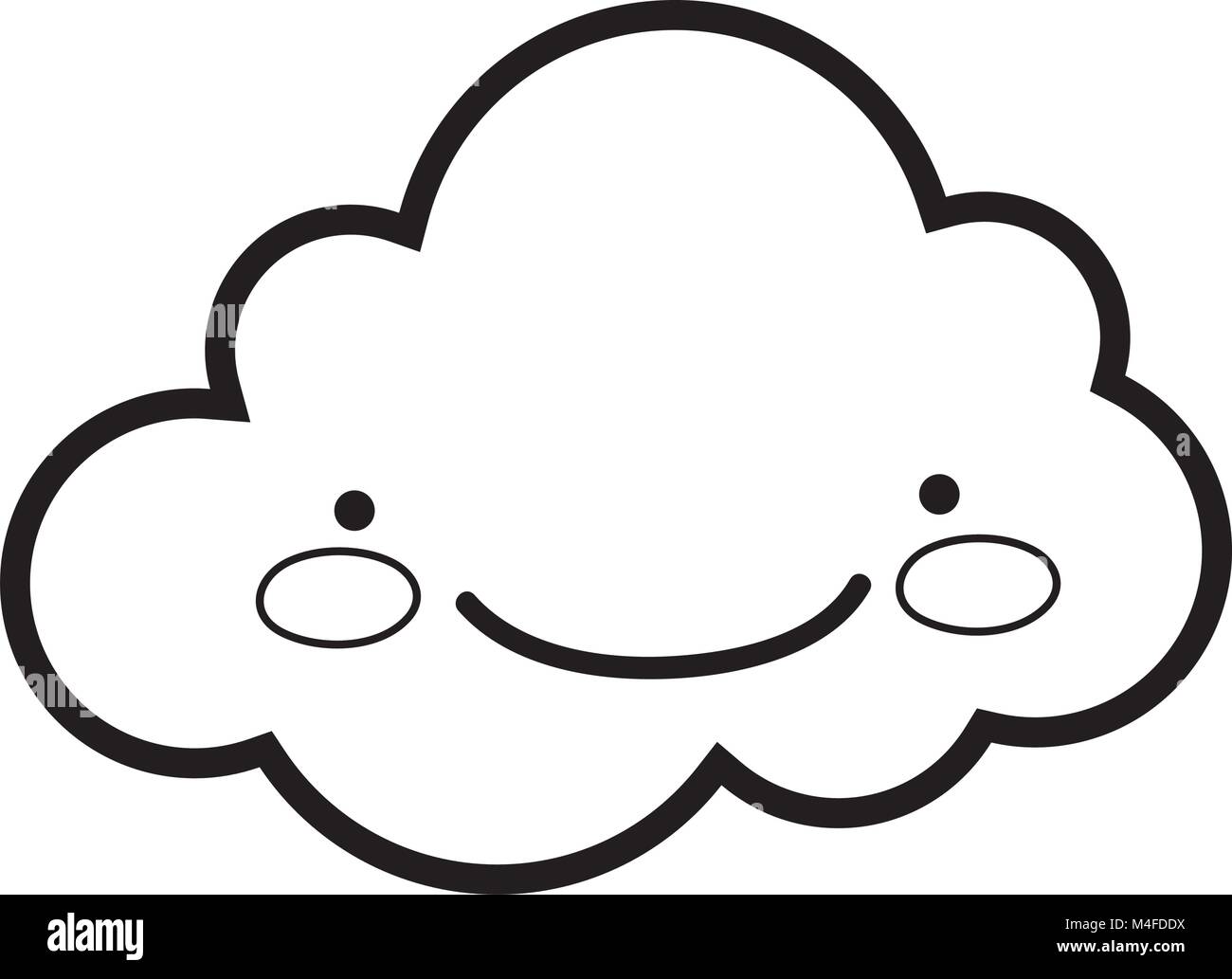 line kawaii happy cloud weather in the sky Stock Vector Image & Art - Alamy