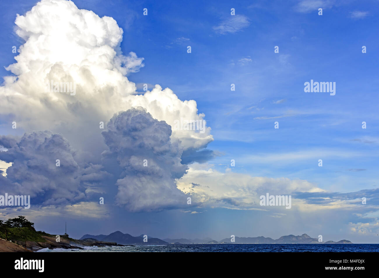 Cloud over the sea in Ipanema Rio de Janeiro Stock Photo