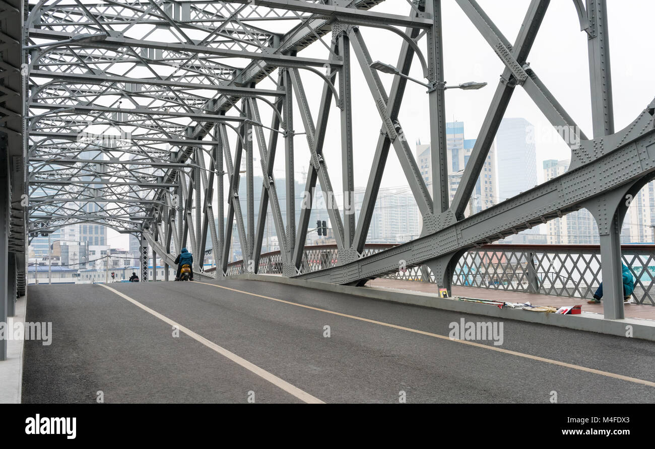 old iron bridge in shanghai Stock Photo