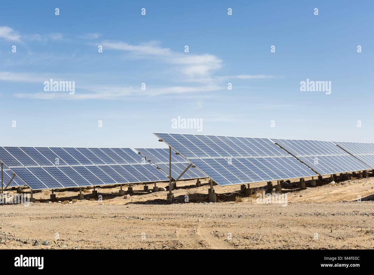 solar energy on gobi Stock Photo