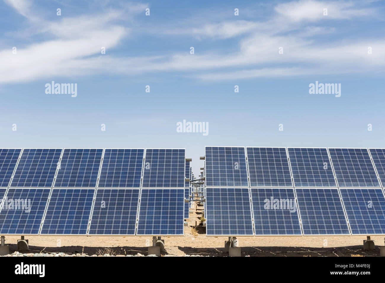 solar energy with blue sky Stock Photo