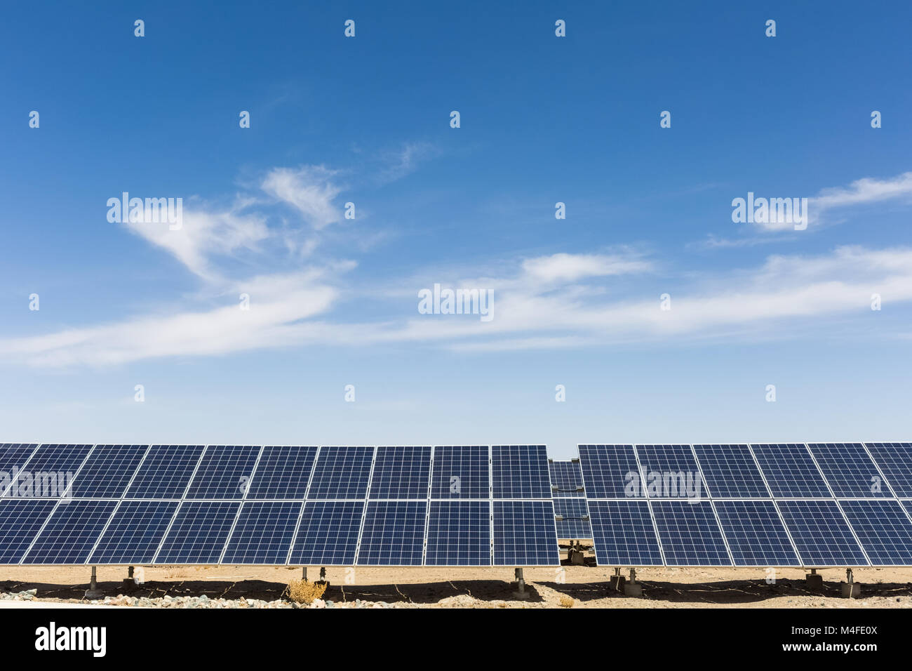 solar energy with blue sky Stock Photo