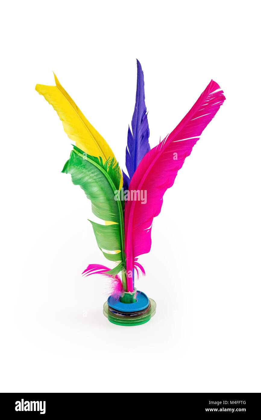 feather shuttlecock isolated Stock Photo Alamy