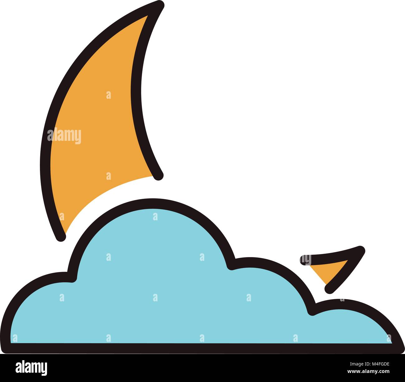 Moon with cloud Stock Vector Image & Art - Alamy