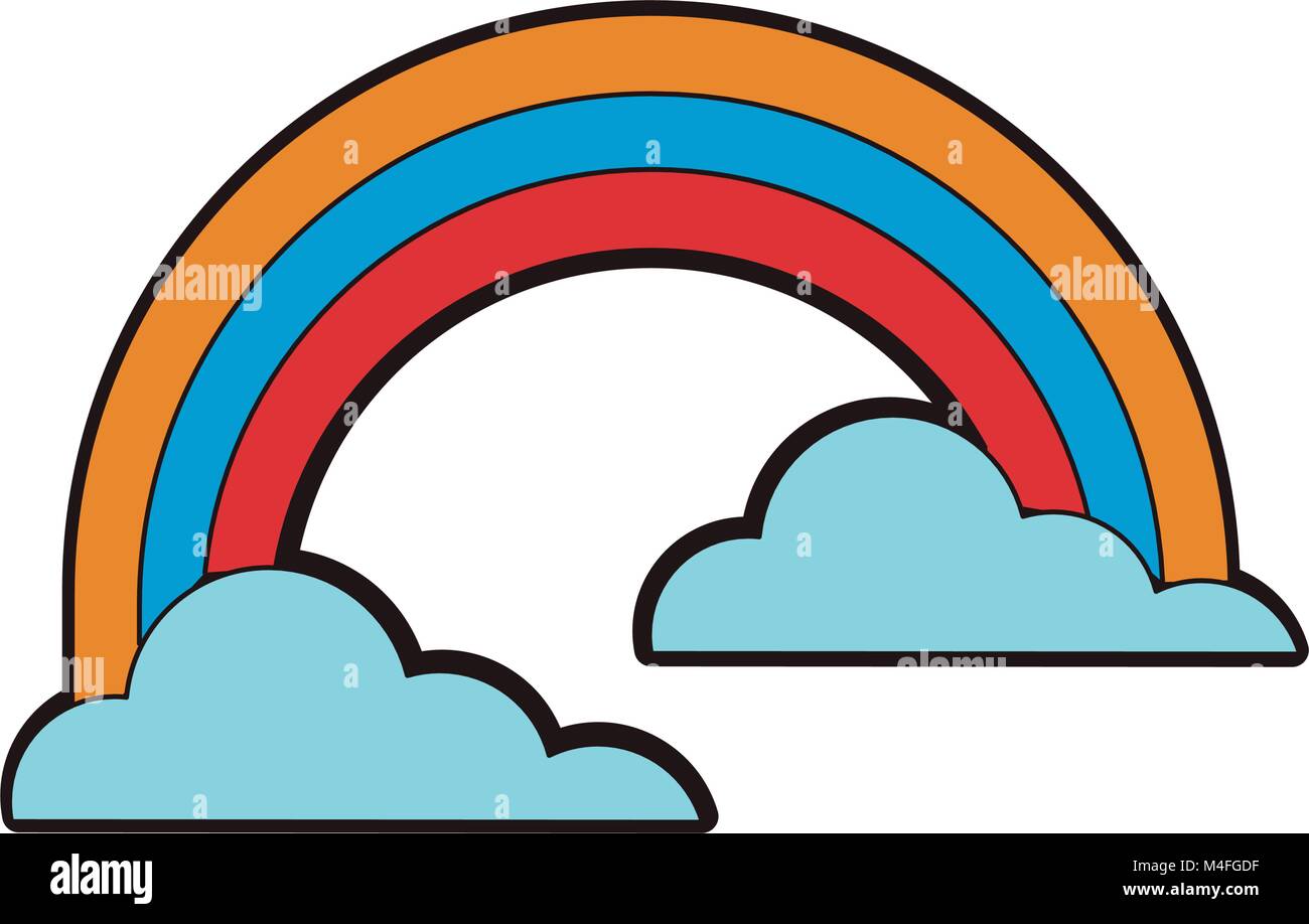 Rainbow and clouds Stock Vector Image & Art - Alamy