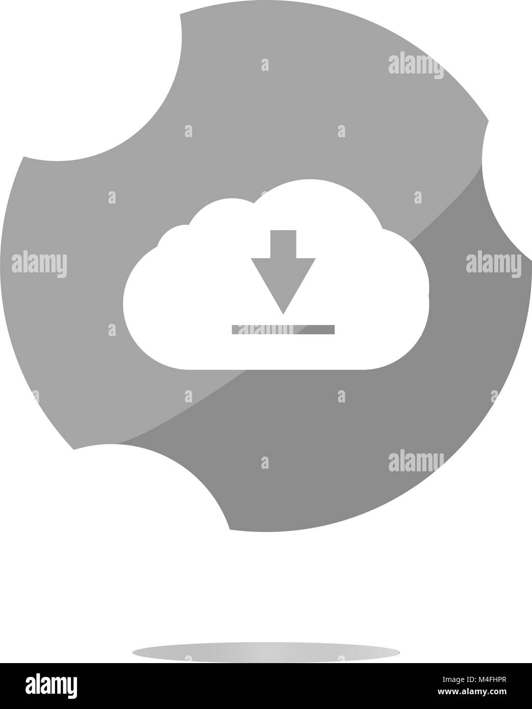 abstract cloud icon. Upload button. Load symbol. Round button Stock Photo