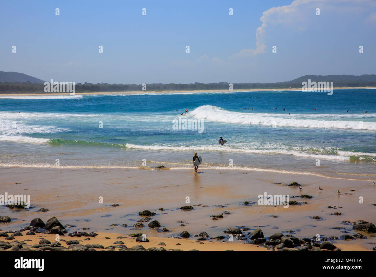 Surf beach at Crescent Head on the mid north coast of New South Wales, a surfing mecca for surfers Stock Photo