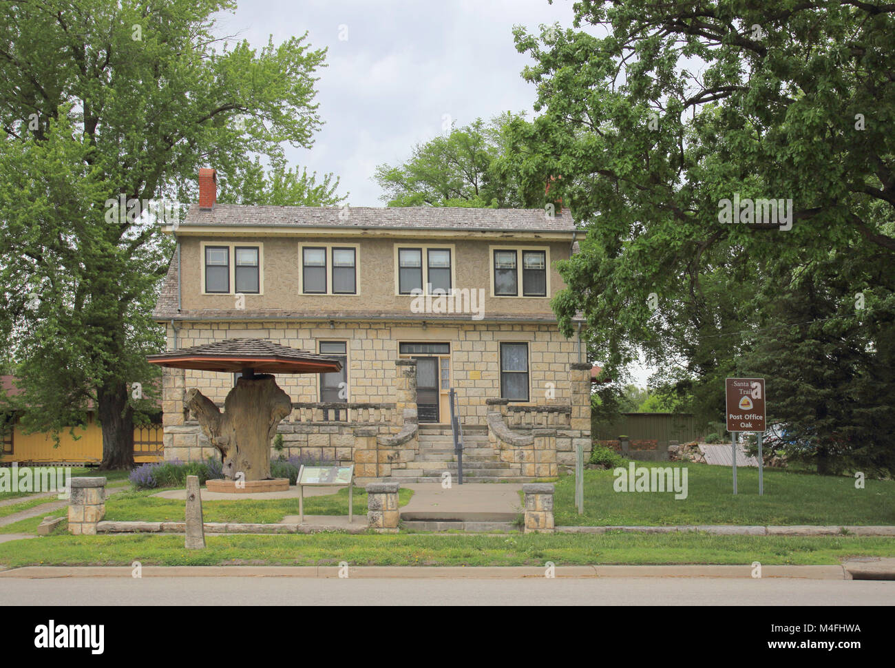 post office oak at council grove on the santa fe trail in kansas Stock