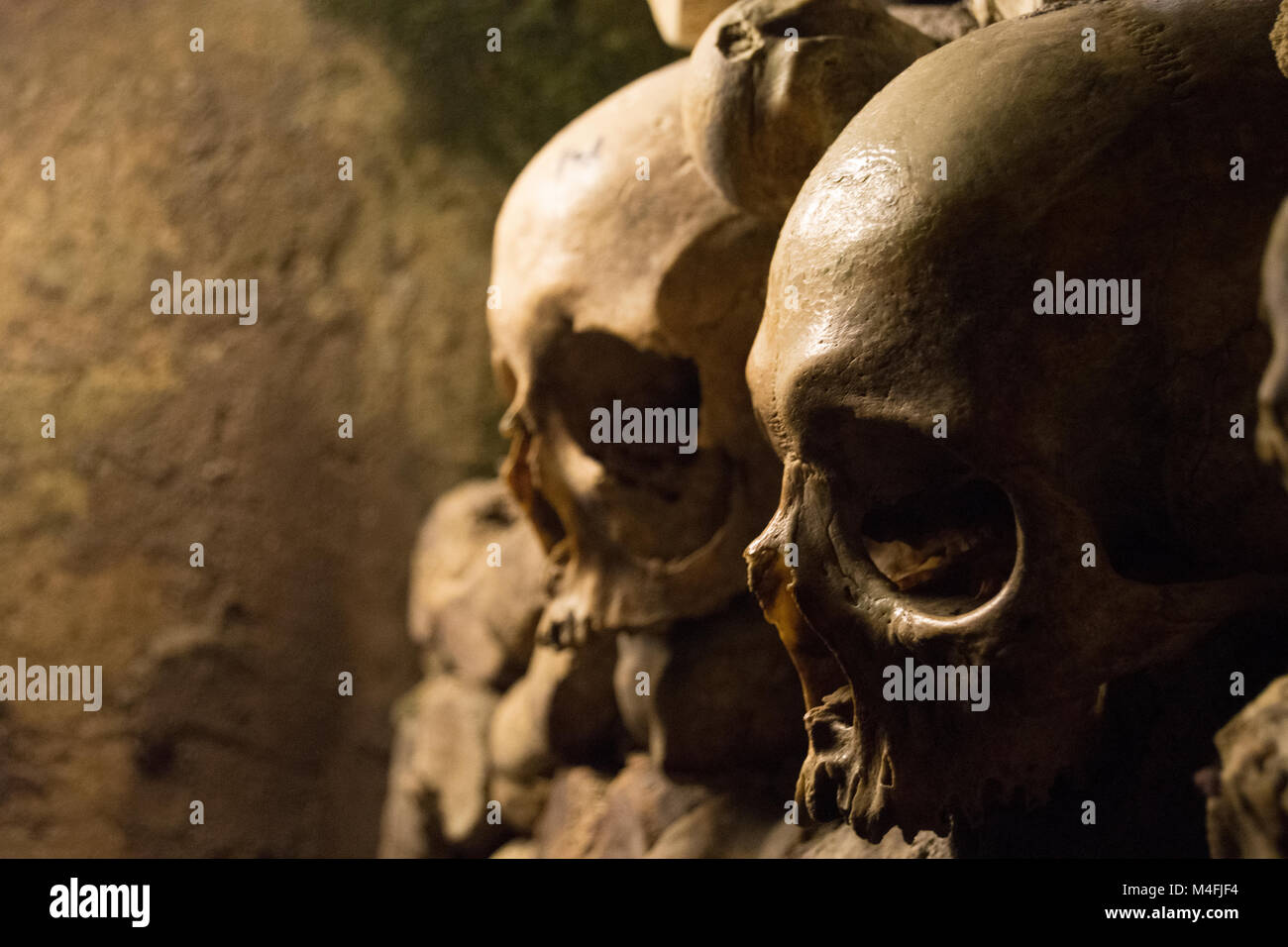 Walls built with skulls in Paris Stock Photo Alamy