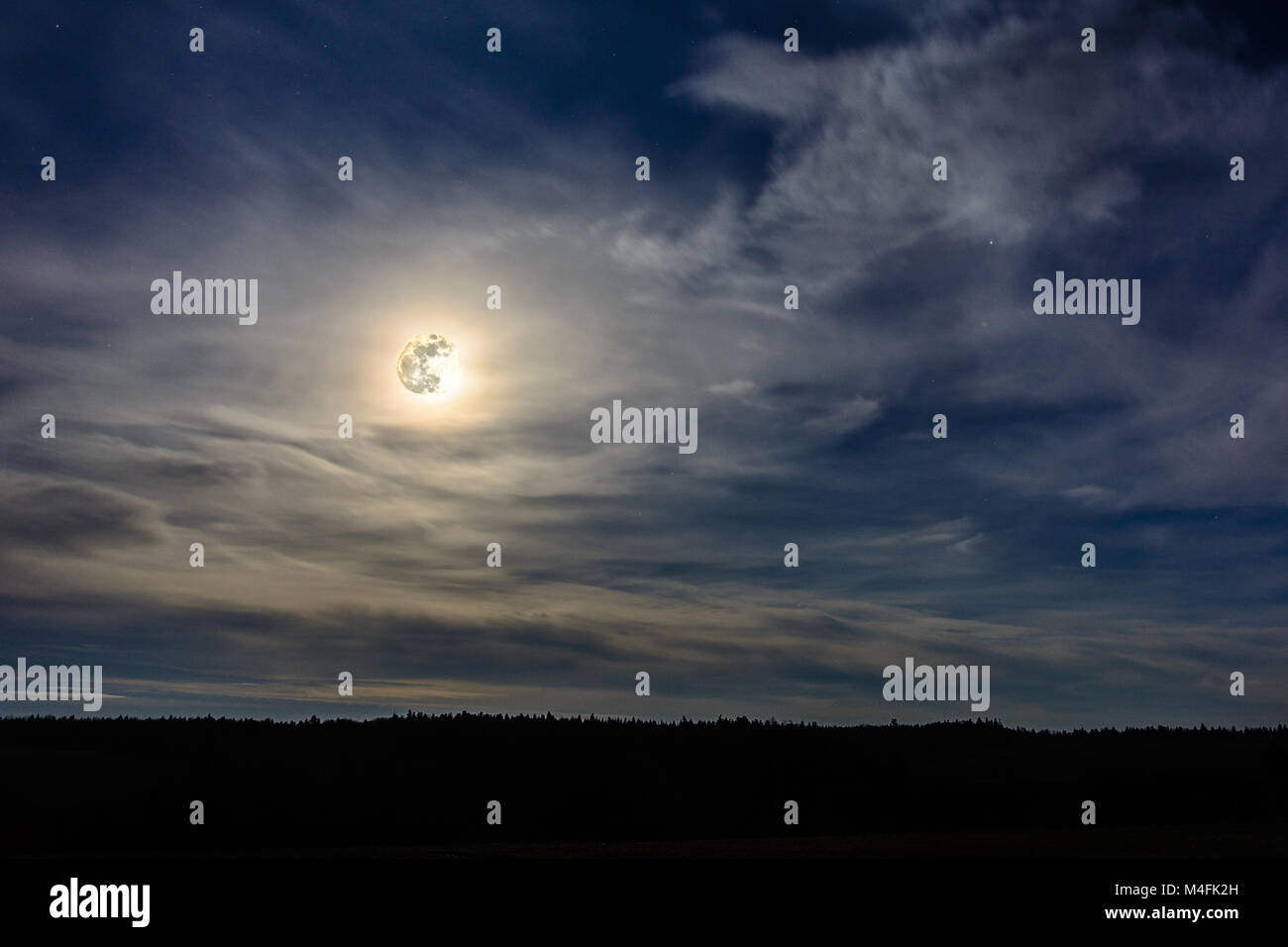 On a day of lunar eclipse in Ukraine over the mountains Carpathians