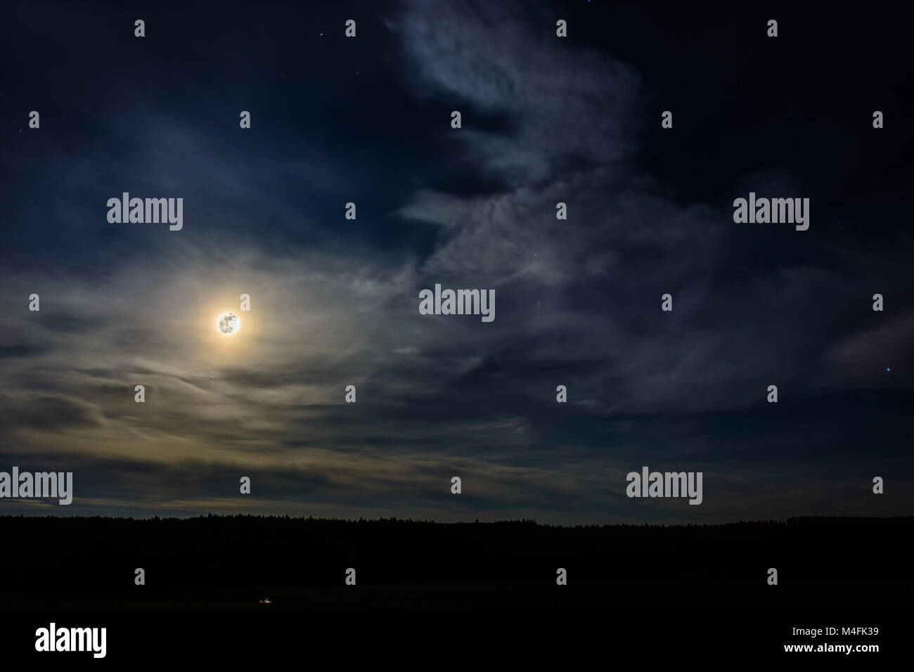 On a day of lunar eclipse in Ukraine over the mountains Carpathians