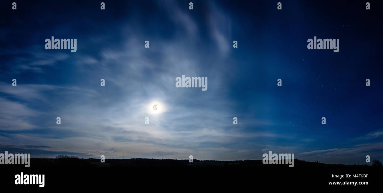 On a day of lunar eclipse in Ukraine over the mountains Carpathians