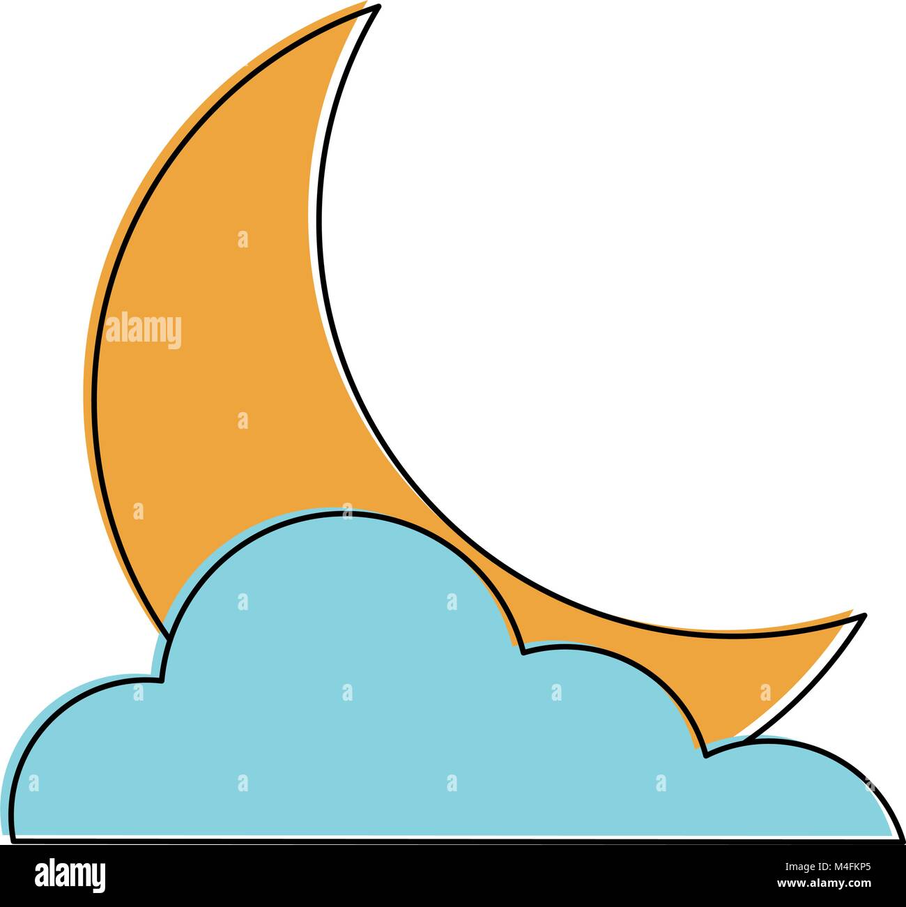 Moon with cloud Stock Vector Image & Art - Alamy