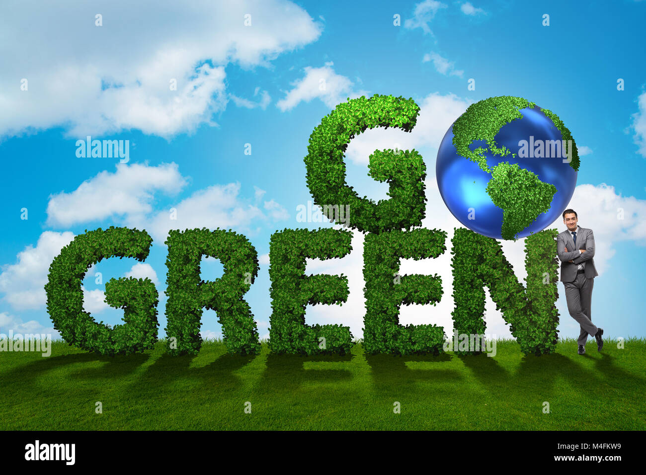 Go Green environmental concept with letters Stock Photo - Alamy