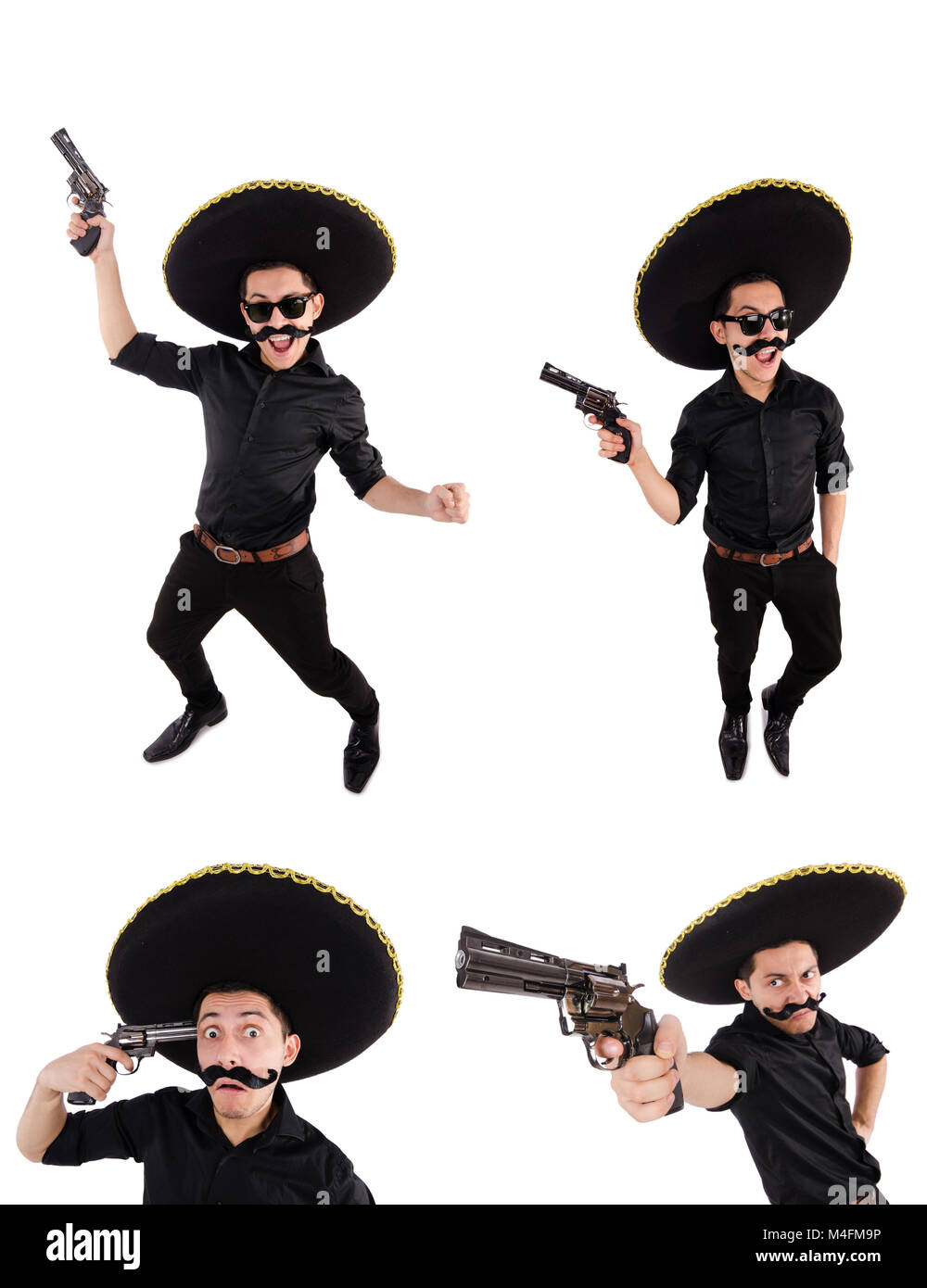 Funny mexican with sombrero hat Stock Photo - Alamy