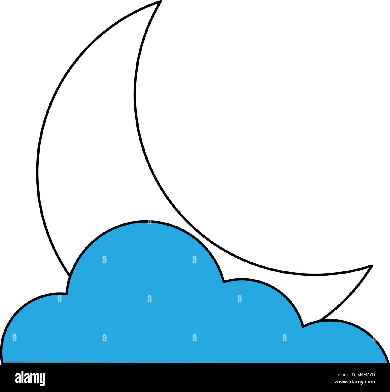 Moon with cloud Stock Vector Image & Art - Alamy