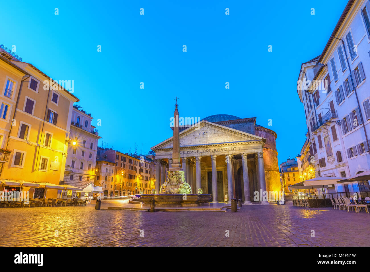 Rome Pantheon at night before sunrise, Rome, Italy Stock Photo