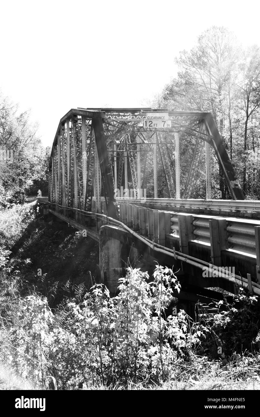 Little River Truss Bridge,South Carolina bridge,Mt.Carmel SC, vintage bridge, bridge,rusty bridge, country road, truss ,background,steel bridge, Stock Photo