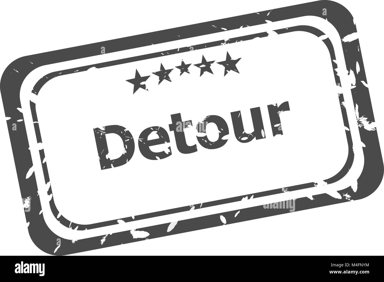 detour word stamp isolated on white background Stock Photo