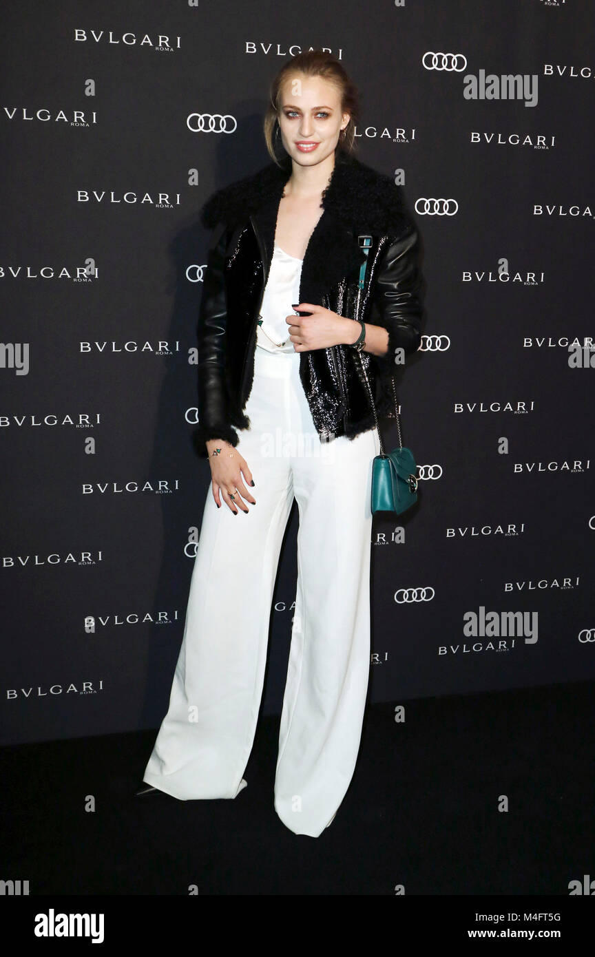 Berlin, Germany. 15th Feb, 2018. Cosima Auermann attending the 'BVLGARI