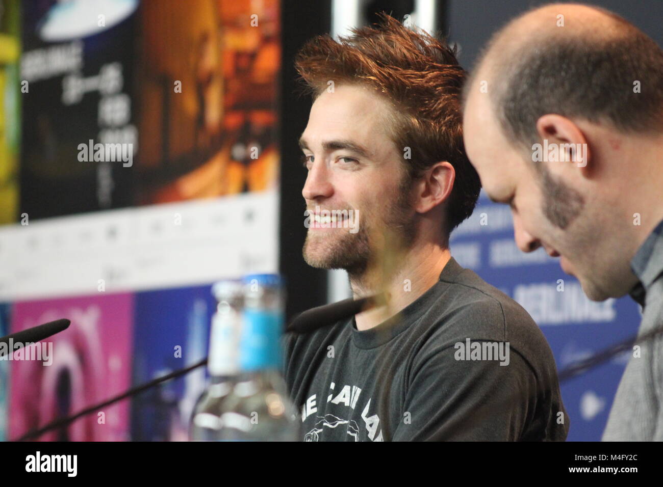 Press conference at the Grand Hyatt Hotel in Berlin/Germany for “Damsel“ by 68th BERLINALE (International Film Festival.)  Featuring: Robert Pattinson, David Zellner, Natham Zellner, Mia Wasikowska . Where: Berlin/Germany, When: 16.February 2018, “Credits: T.O.Pictures / Alamy Live News“ Stock Photo