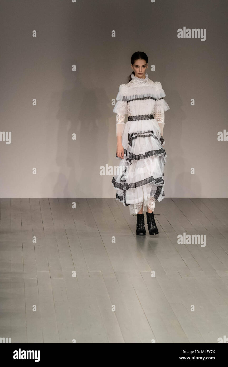 .  London Fashion Week, AW18, Bora Aksu, a London based Turkish designer, catwalk show Credit: Ian Davidson/Alamy Live News Stock Photo