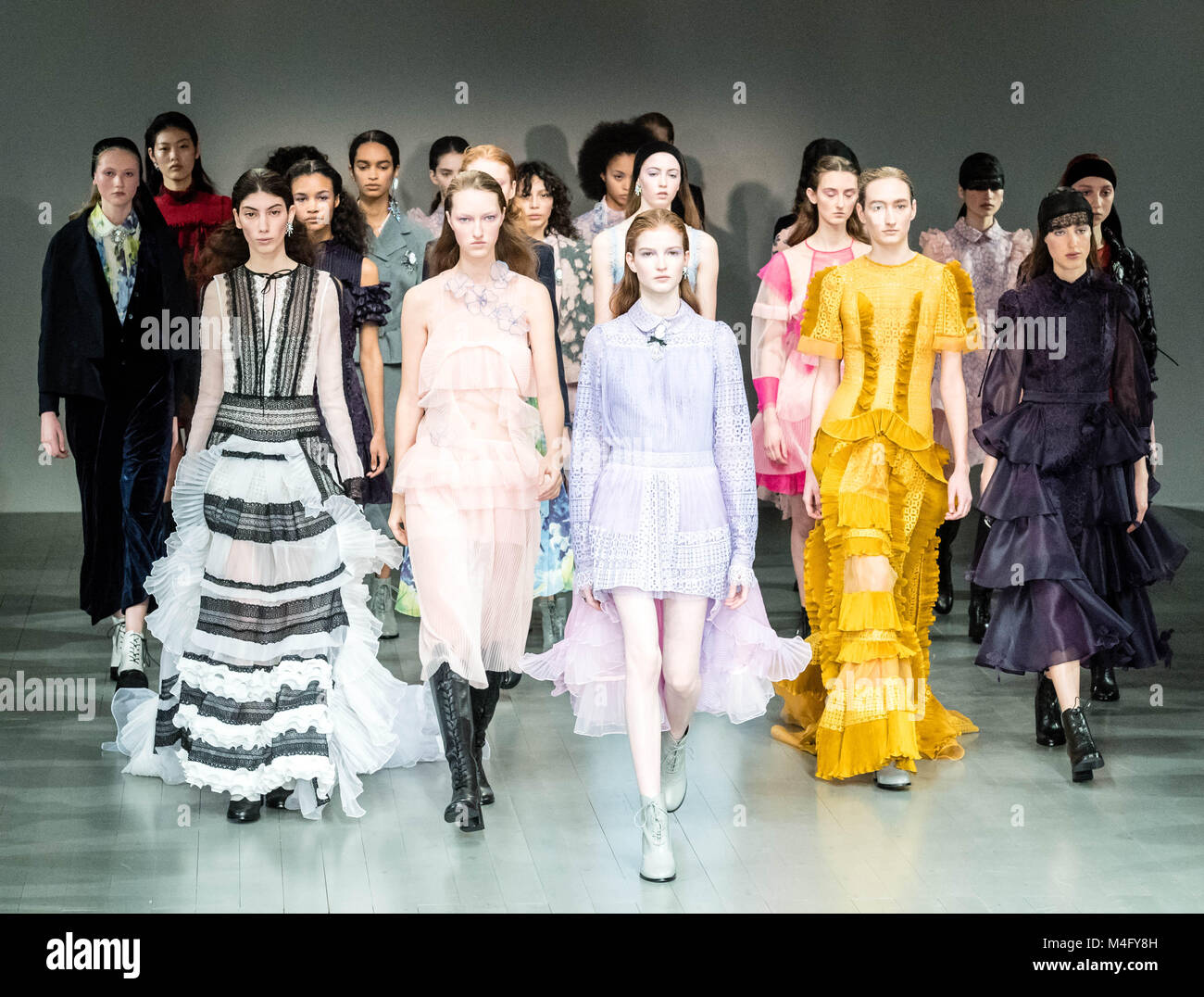 .  London Fashion Week, AW18, Bora Aksu, a London based Turkish designer, catwalk show credit Ian Davidson/Alamy live News Credit: Ian Davidson/Alamy Live News Stock Photo