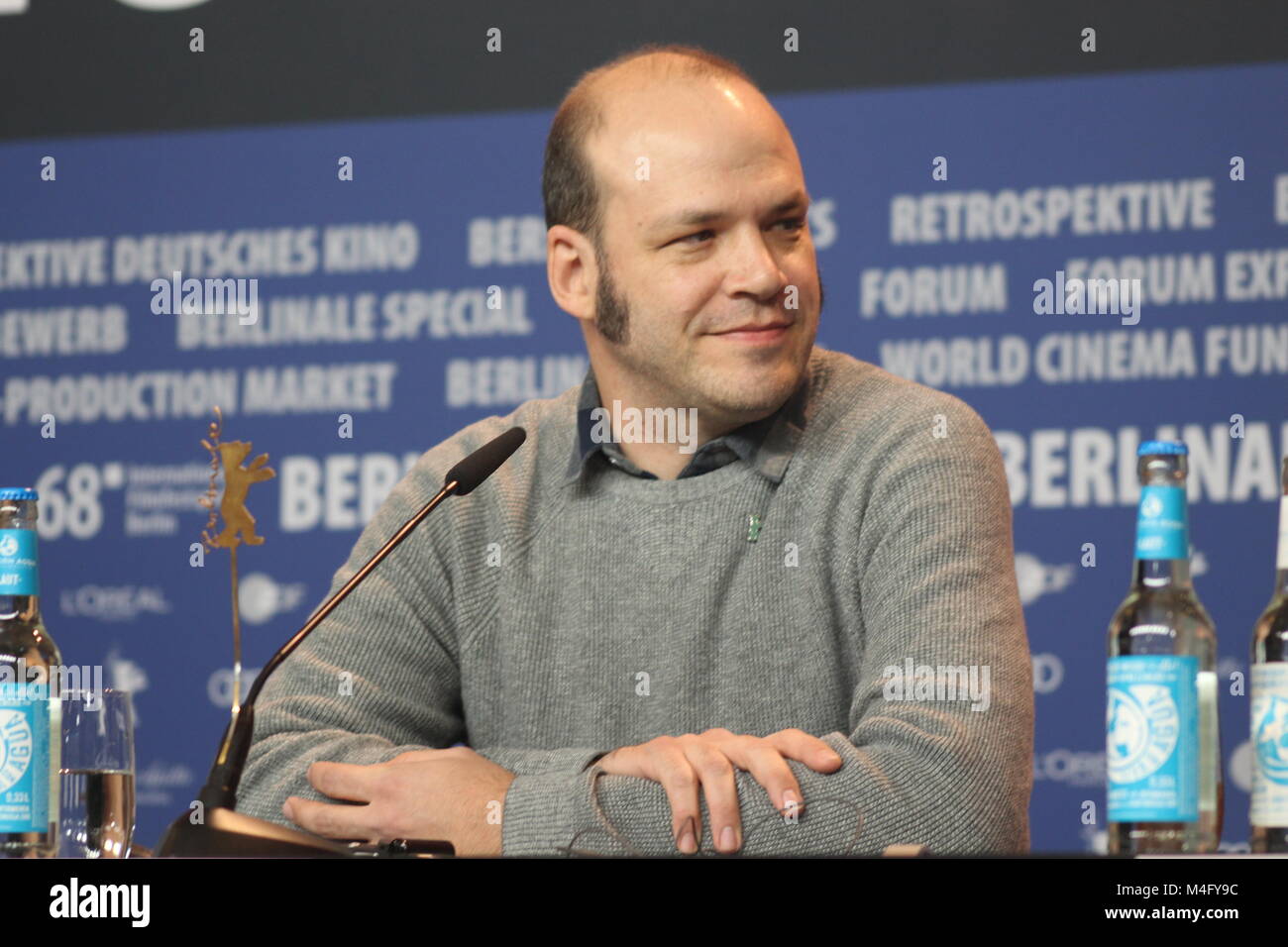 Press conference at the Grand Hyatt Hotel in Berlin/Germany for “Damsel“ by 68th BERLINALE (International Film Festival.)  Featuring: Robert Pattinson, David Zellner, Natham Zellner, Mia Wasikowska . Where: Berlin/Germany, When: 16.February 2018, “Credits: T.O.Pictures / Alamy Live News“ Stock Photo