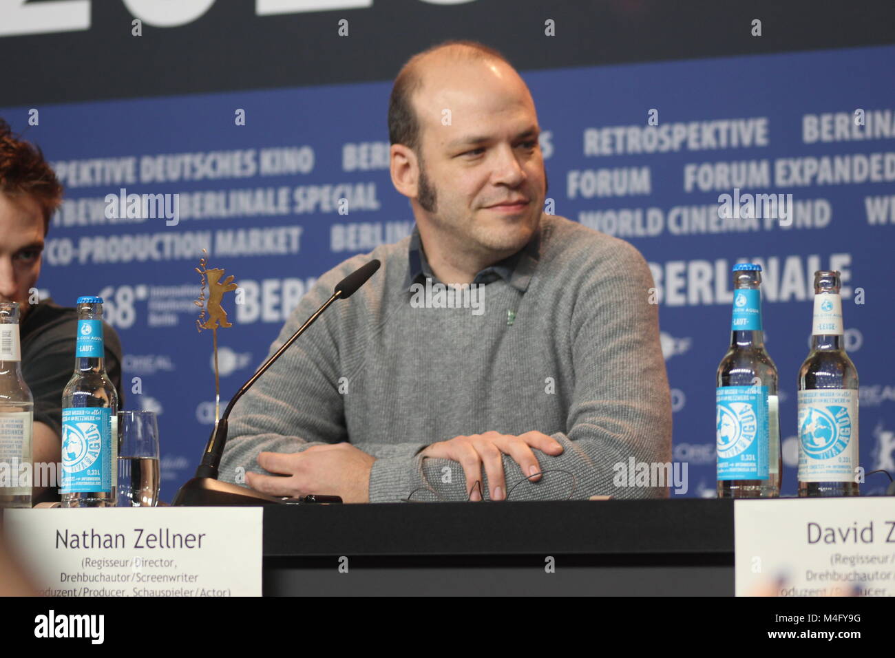 Press conference at the Grand Hyatt Hotel in Berlin/Germany for “Damsel“ by 68th BERLINALE (International Film Festival.)  Featuring: Robert Pattinson, David Zellner, Natham Zellner, Mia Wasikowska . Where: Berlin/Germany, When: 16.February 2018, “Credits: T.O.Pictures / Alamy Live News“ Stock Photo