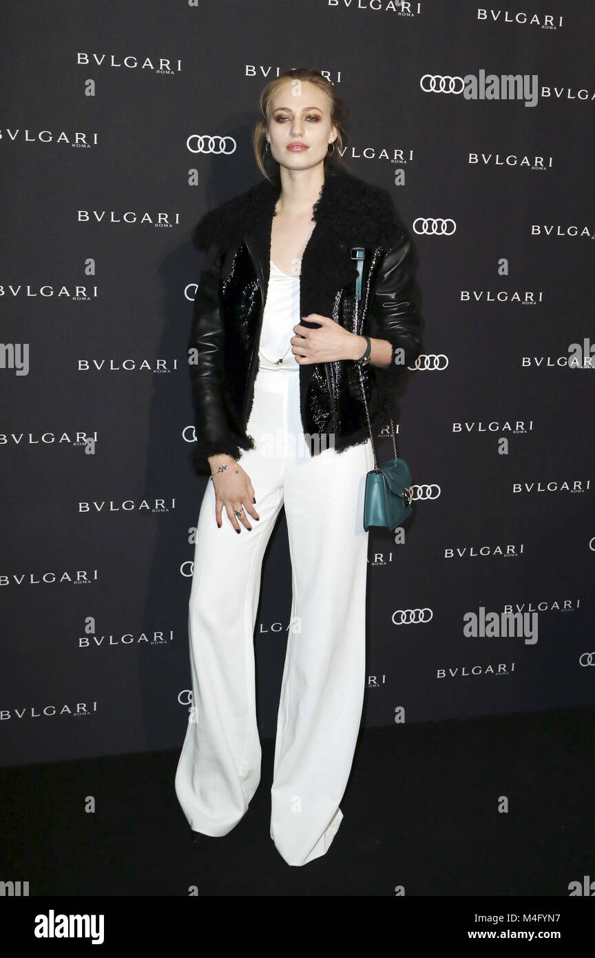 Berlin, Germany. 15th Feb, 2018. Cosima Auermann attending the 'BVLGARI