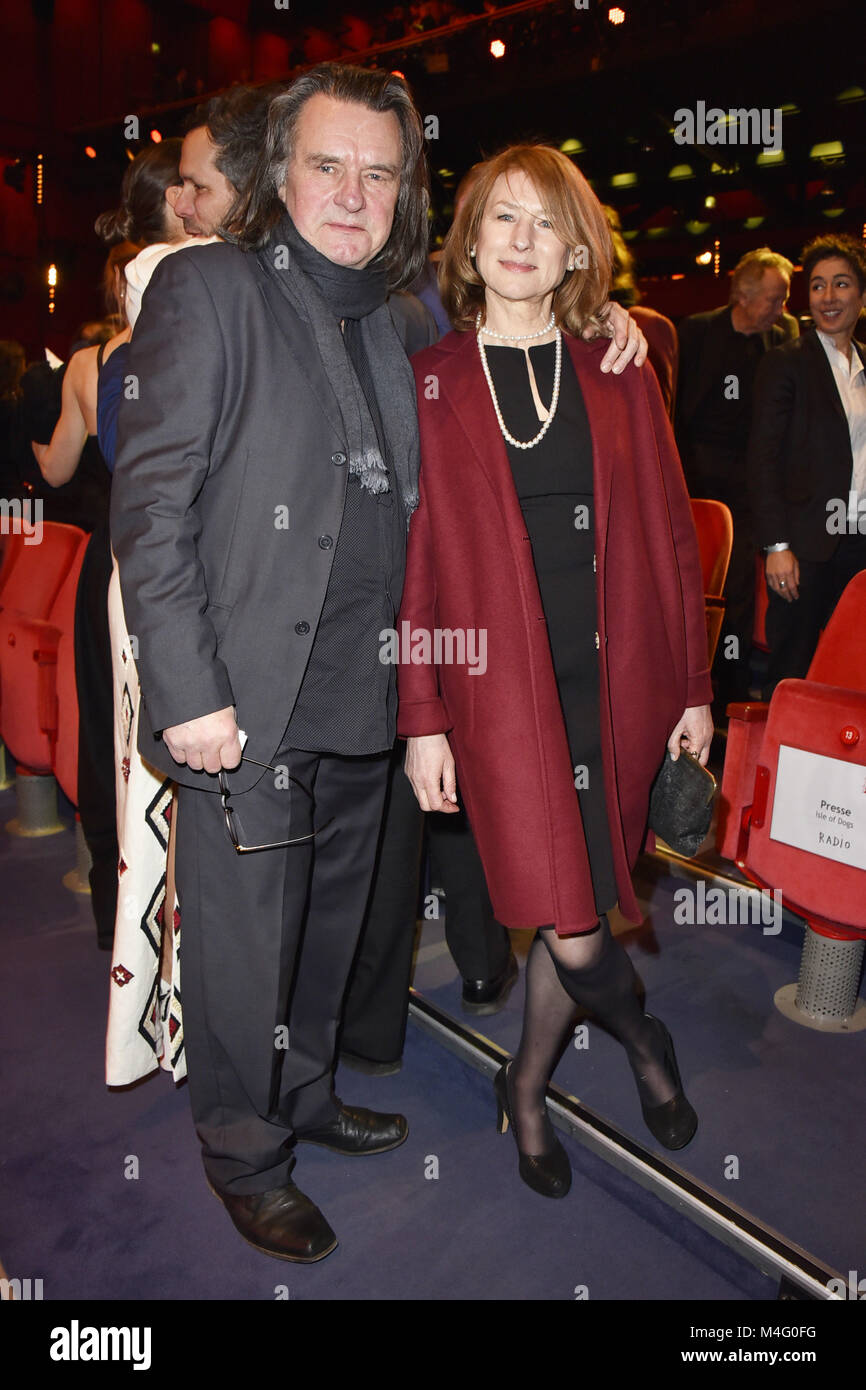 Wolfgang Krause-Zwieback and Corinna Harfouch attending the Opening Ceremony and 'Isle Of Dogs' premiere at the 68th Berlin International Film Festival / Berlinale 2018 at Berlinale Palast on February 15, 2018 in Berlin, Germany. | Verwendung weltweit/picture alliance Stock Photo