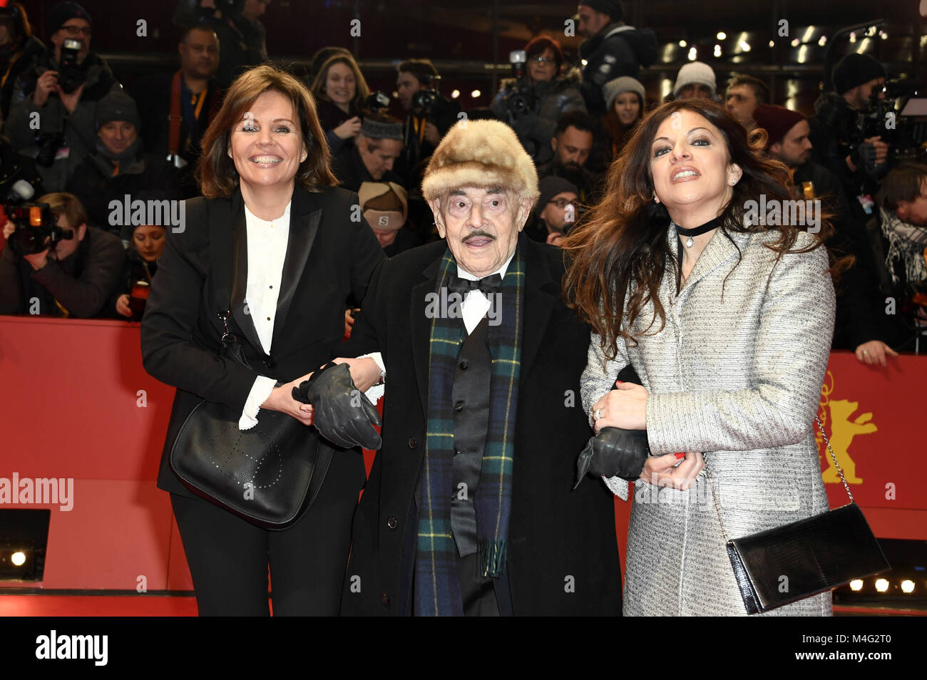 Bettina Bernhard, Artur Brauner and Alice Brauner attending the opening