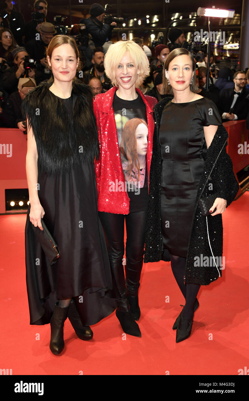 Berlin, Germany. 15th Feb, 2018. Guest, Katja Eichinger and Johanna