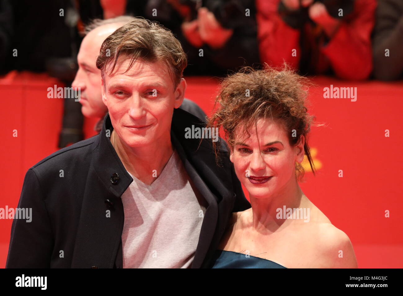 Berlin, Germany. 16th February, 2018. Oliver Masucci and Bibiana Beglau (German Actors) at Berlinale for premiere 'Isle of Dogs' on 15th of February 2018 in Berlin Credit: Stefan Papp/Alamy Live News Stock Photo