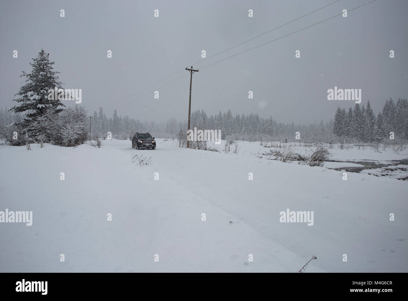 Driving in heavy snow blizzard usa hi-res stock photography and images ...