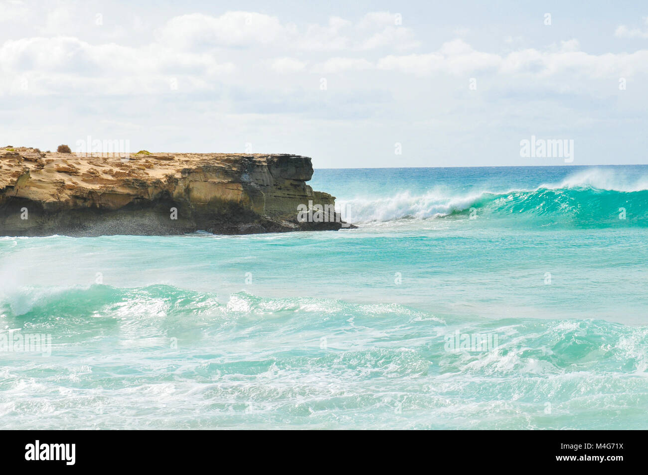 Marine landscape with volcanic rocks in Cape Verde, Africa Stock Photo ...