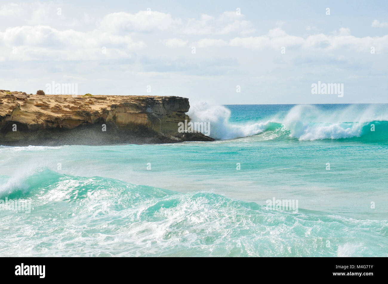 Marine landscape with volcanic rocks in Cape Verde, Africa Stock Photo ...