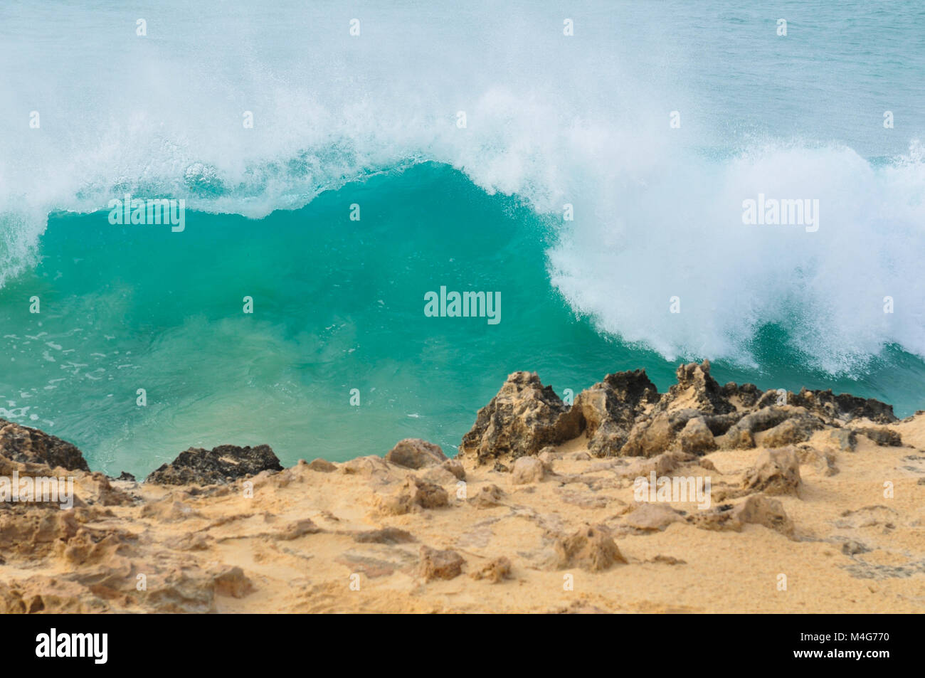 Marine landscape with volcanic rocks in Cape Verde, Africa Stock Photo ...