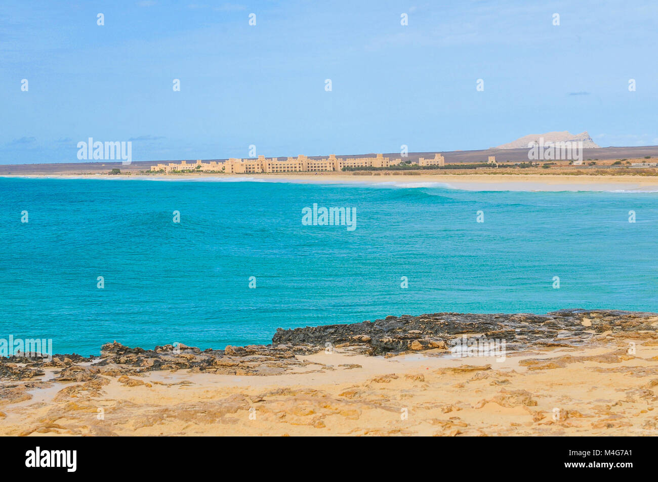 Marine landscape with volcanic rocks in Cape Verde, Africa Stock Photo ...
