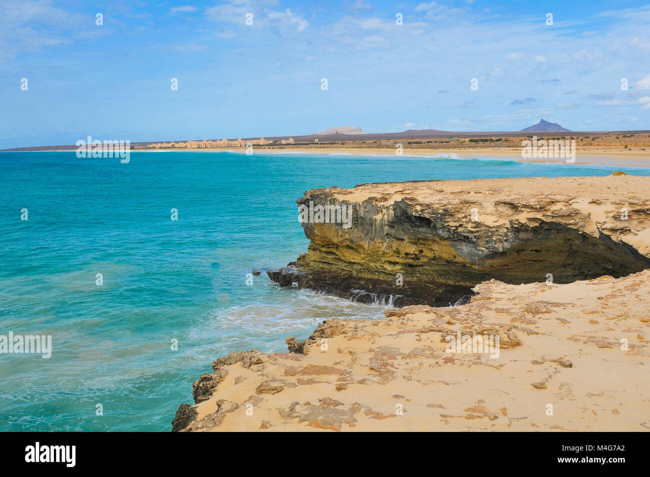Marine landscape with volcanic rocks in Cape Verde, Africa Stock Photo ...