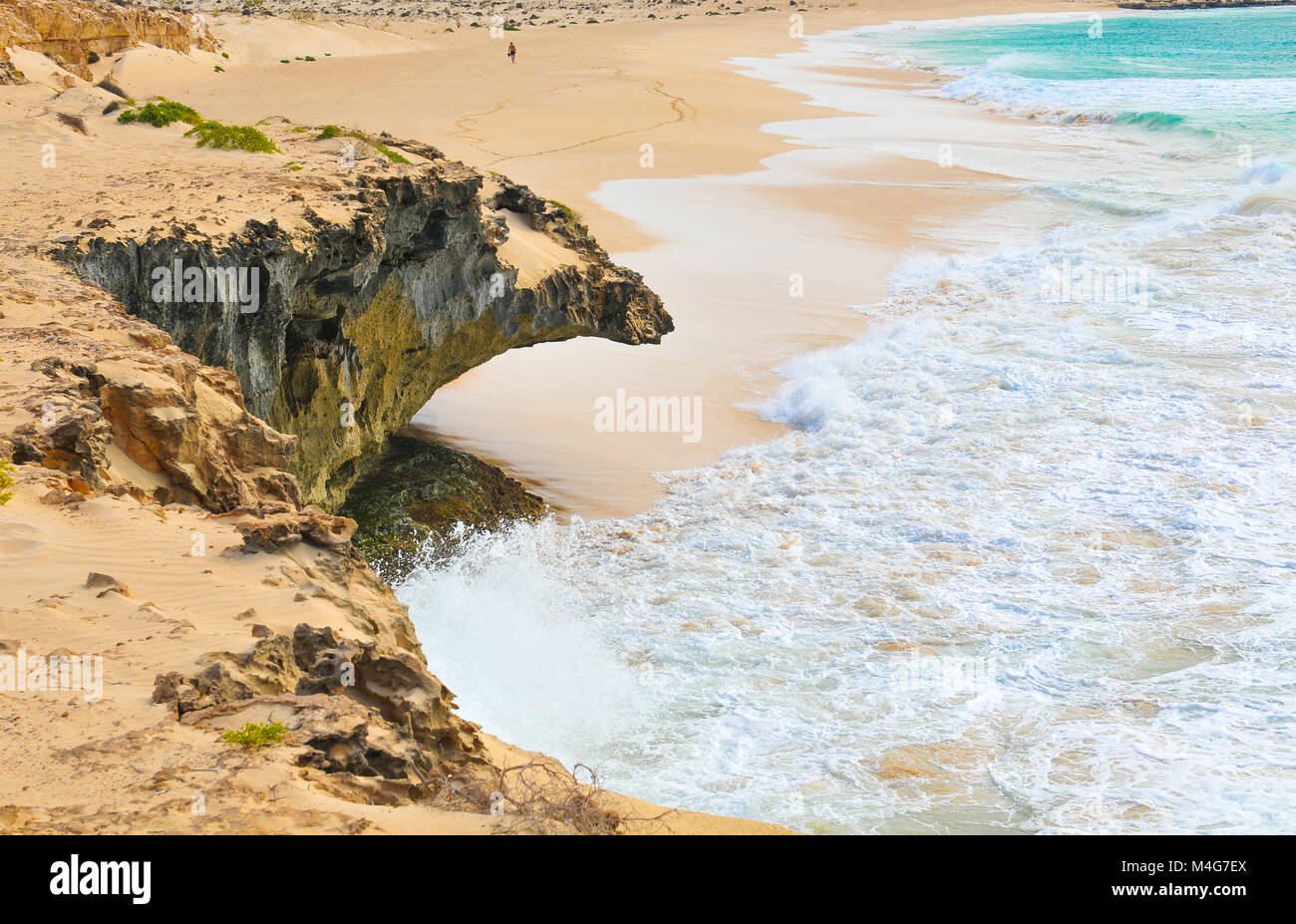 Marine landscape with volcanic rocks in Cape Verde, Africa Stock Photo ...
