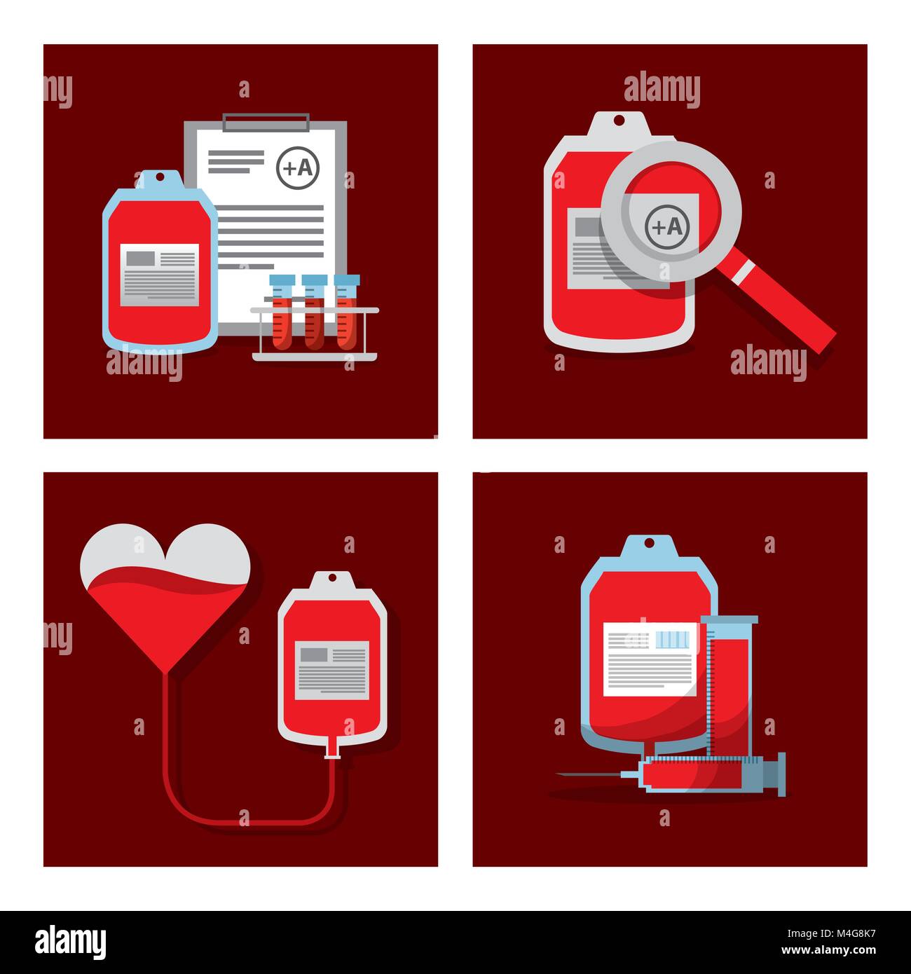 donate blood equipment supplies medical objects set Stock Vector Image