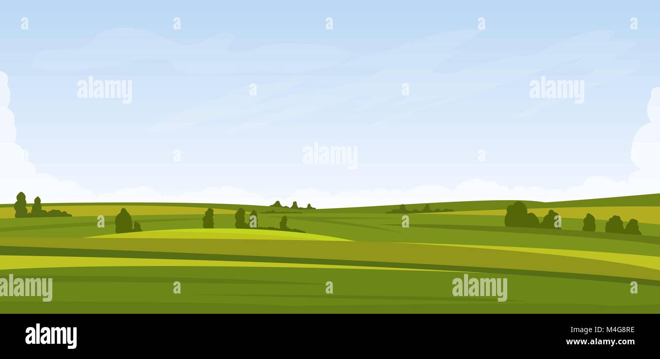Rural summer landscape Stock Vector Image & Art - Alamy