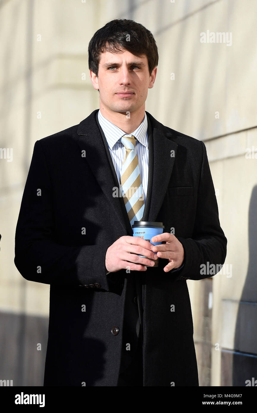 Blane McIlroy arrives at Belfast Crown Court where he is on trial accused of one count of exposure, in connection with an incident in which two Ireland and Ulster rugby stars are accused of raping a woman at a property in south Belfast in June 2016. Stock Photo