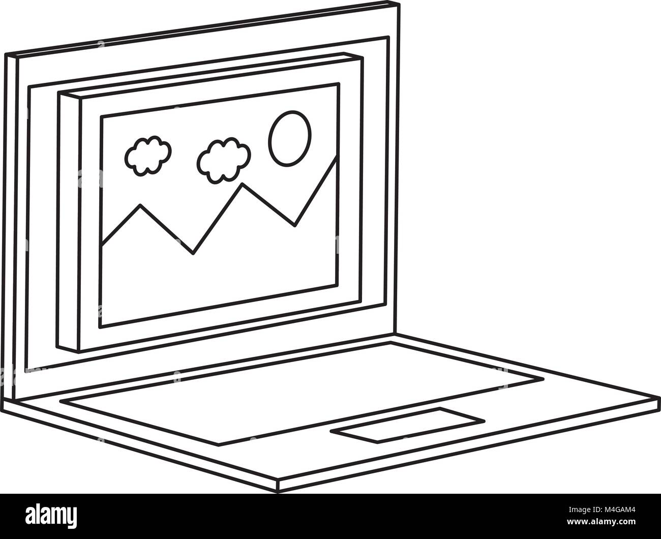 laptop computer with picture Stock Vector Image & Art - Alamy