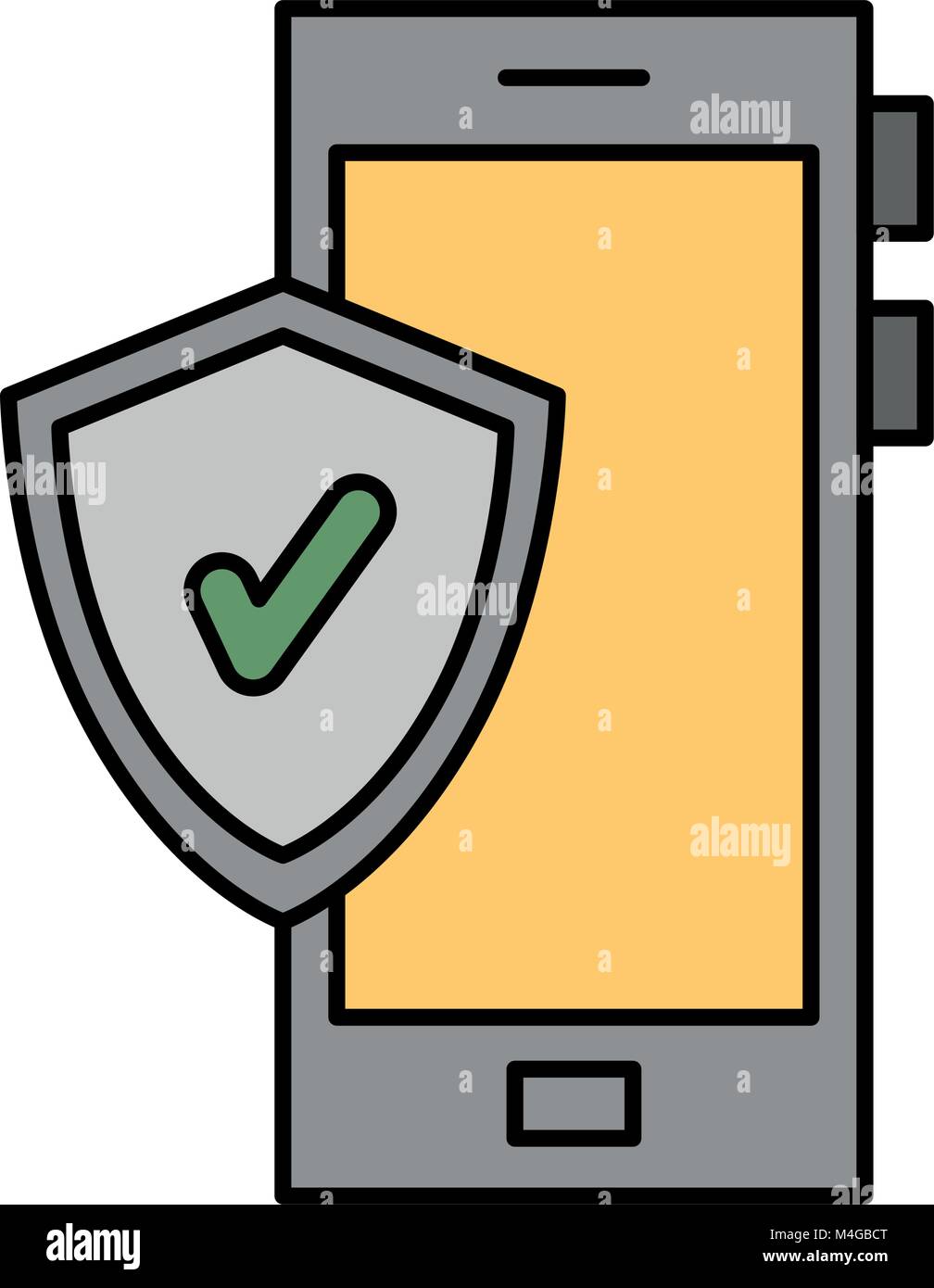 smartphone device with shield Stock Vector Image & Art - Alamy