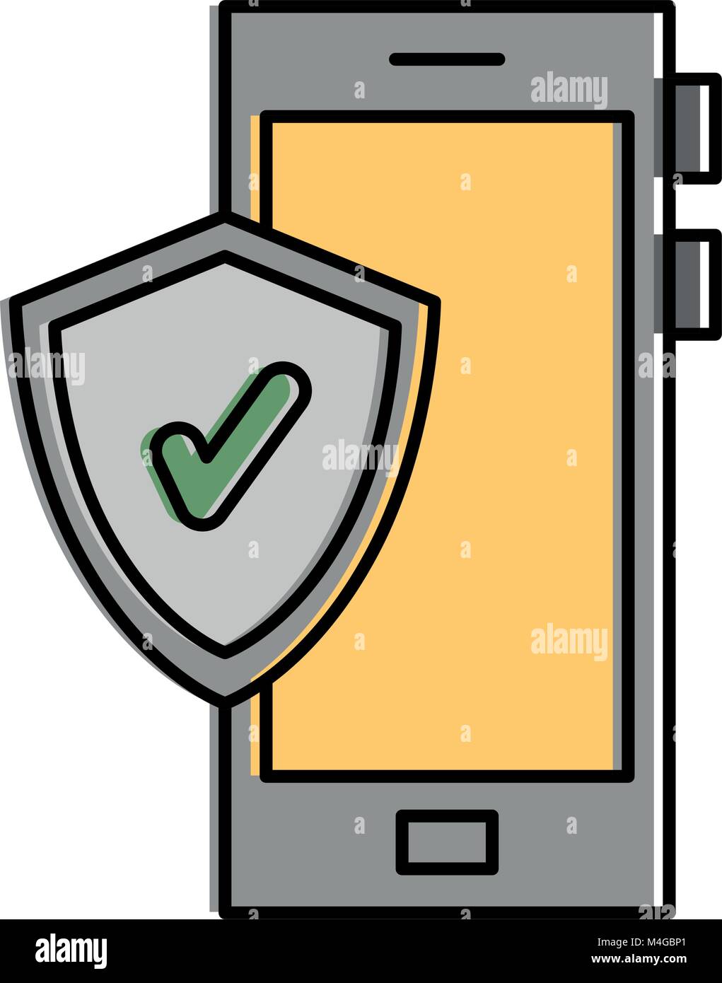 smartphone device with shield Stock Vector Image & Art - Alamy